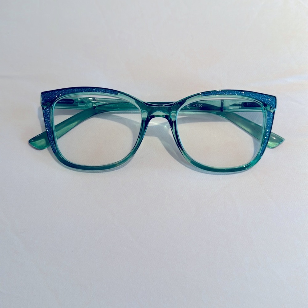 Green Sparkle Translucent Eyeglasses